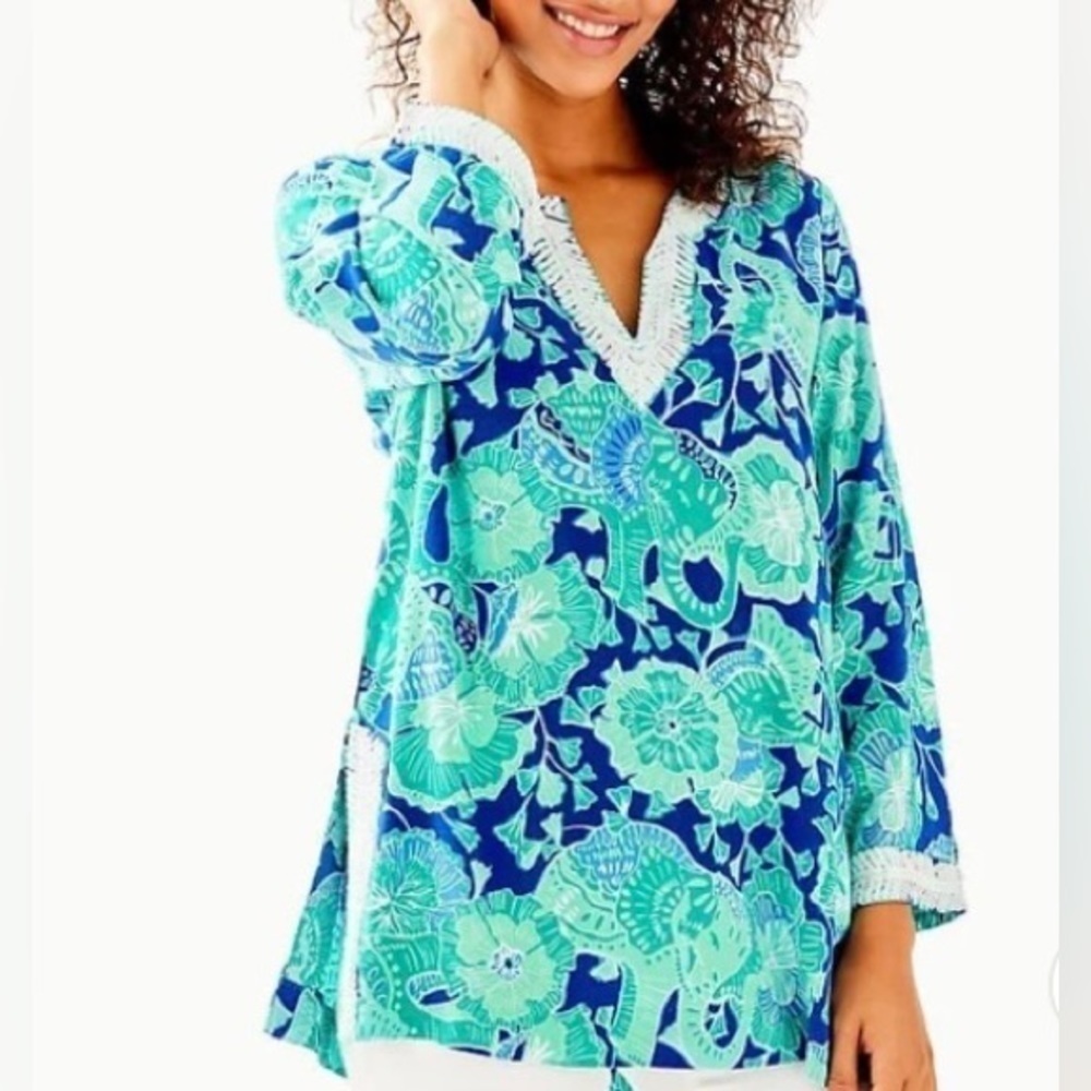 NWOT Lilly Pulitzer Renato Sequined Tunic Mint To Be S - Picture 2 of 9